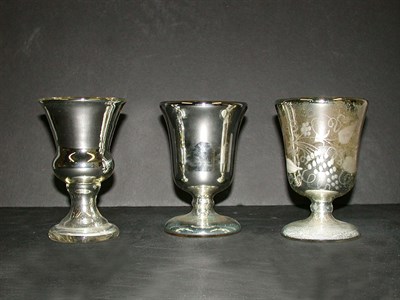 Lot 310 - Group of Three Mercury Glass Vases Each raised...