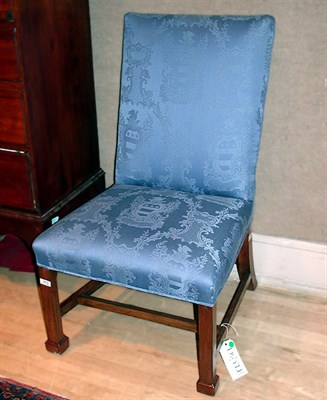 Lot 154 - Chippendale Mahogany Upholstered Back Stool...