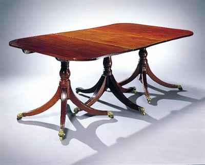 Lot 235 - George III Mahogany Triple-Pedestal Dining...