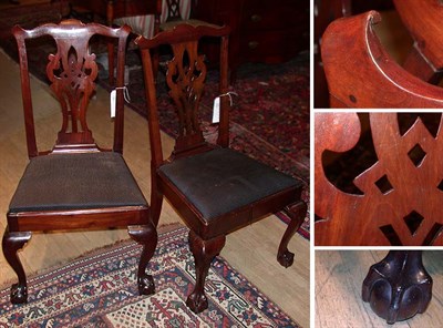 Lot 158 - Pair of Chippendale Mahogany Side Chairs New...