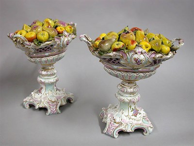 Lot 150 - Pair of Dresden Porcelain Figural Covered...