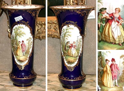 Lot 182 - Pair of Meissen Porcelain Vases Each of...