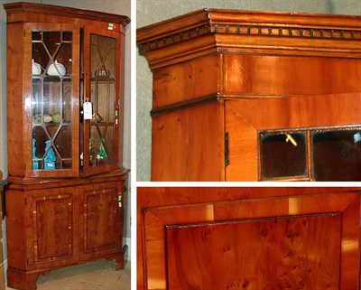 Lot 285 - Georgian Style Yewwood Corner Cabinet
