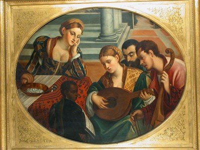 Lot 70 - After Bonifacio Veronese MUSICAL PARTY Oil on...