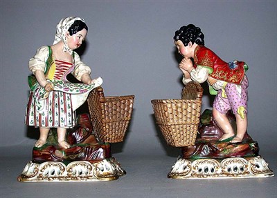 Lot 741 - Pair of Dresden Porcelain Figural Groups...