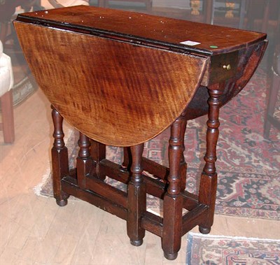 Lot 254 - William and Mary Style Oak Gate Leg Table The...