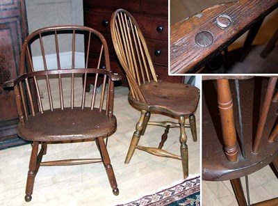 Lot 102 - Group of Four Windsor Bow-Back Side Chairs and...