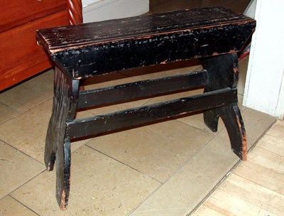 Lot 165 - Black Painted Bucket Bench Length 30 inches.