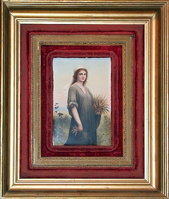 Lot 129 - KPM Porcelain Plaque Depicting Ruth, impressed...