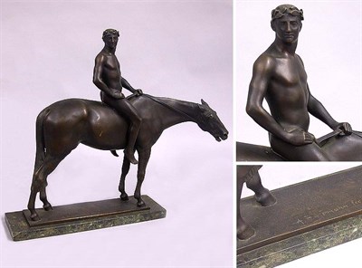 Lot 384 - Bronze Equestrian Figure Albert Hufsmann...