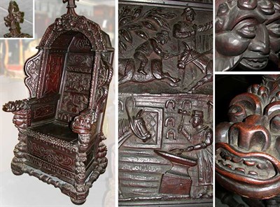 Lot 701 - Renaissance Revival Mahogany Armchair...