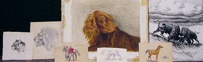 Lot 12 - British School 20th Century SPANIEL Initialed...