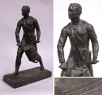Lot 486 - Bronze Figure of a Marching Drummer After a...