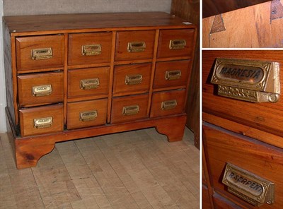 Lot 145 - American Oak and Maple Apothecary Chest With...