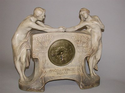 Lot 307 - Art Nouveau Ivory Patinated-Metal Figural...