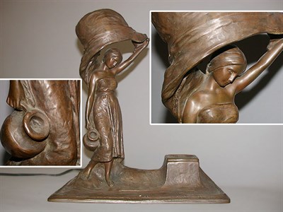 Lot 237 - Gilt-Metal Figural Desk Lamp After a model by...