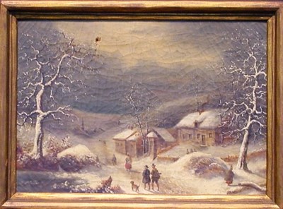 Lot 55 - Manner of Francesco Foschi VILLAGE IN WINTER...