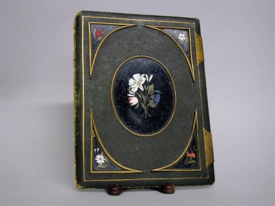 Lot 139 - Pietra Dura Inlaid Leather Folio Cover...