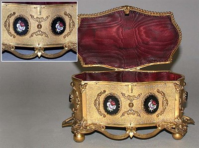 Lot 144 - Napoleon III Gilt-Metal Casket Set with seven...