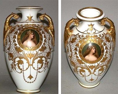 Lot 740 - German Porcelain Vase The ovoid body decorated...