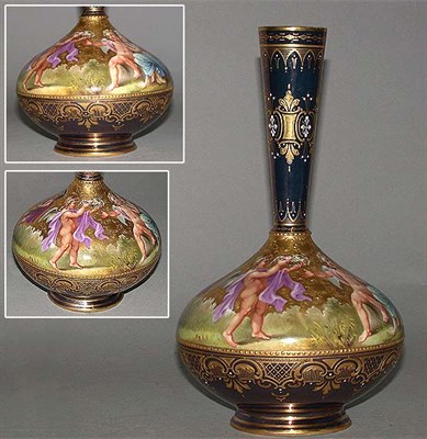 Lot 619 - Vienna Style Porcelain Vase The bulbous body...