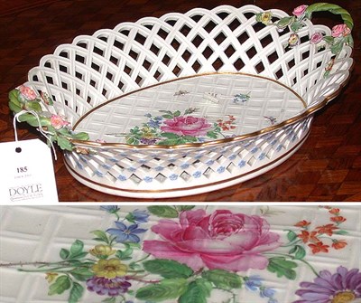 Lot 185 - Meissen Reticulated Porcelain Oval Basket...