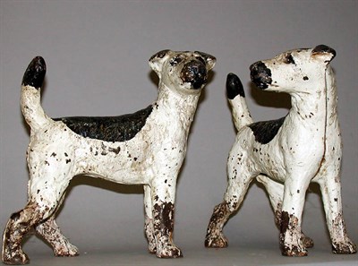 Lot 60 - Pair of Painted Cast Iron Dogs Height 8 inches.