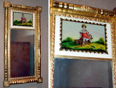 Lot 113 - Classical Gilt-Wood Mirror With an eglomise...
