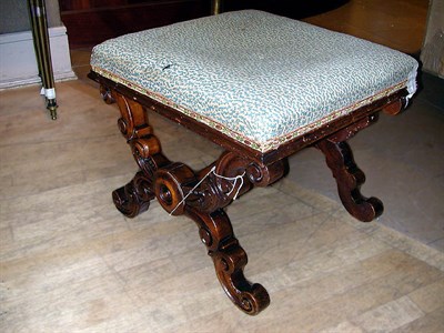 Lot 592 - Victorian Upholstered Mahogany Stool