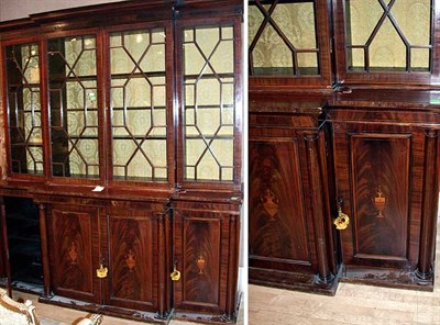 Lot 349 - Edwardian Mahogany Breakfront Bookcase
