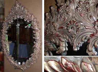 Lot 575 - Louis XV Style Silvered Wood Mirror Of oval...