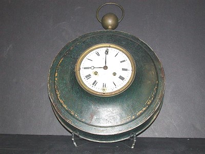 Lot 124 - Tole Peinte Wall Clock The enamel face with a...