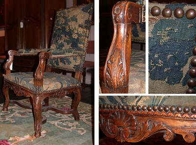 Lot 203 - Regence Walnut High Back Armchair The...