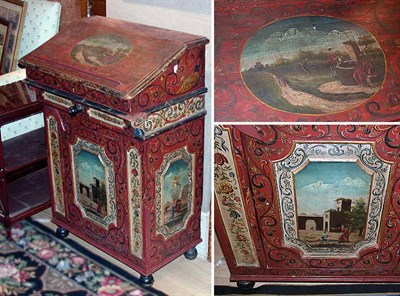 Lot 287 - Continental Painted Slant-Front Desk
