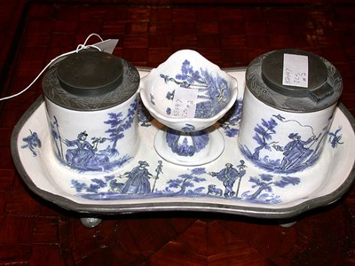 Lot 420 - French Faience Inkwell