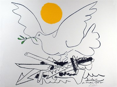 Lot 280 - After Pablo Picasso DOVE OF PEACE Offset color...