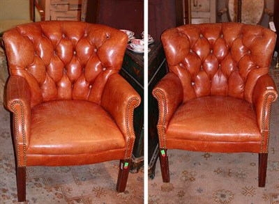 Lot 315 - Pair of Georgian Style Leather Upholstered...