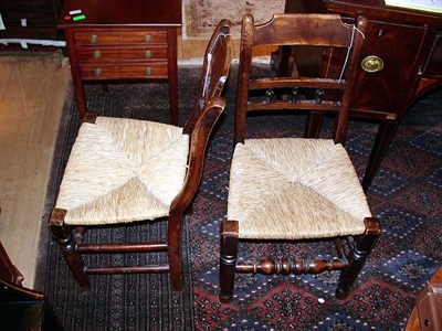 Lot 393 - Set of Four Provincial Georgian Style Walnut...