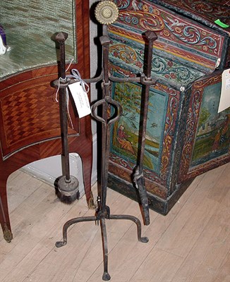 Lot 228 - Set of Wrought Iron Fire Tools