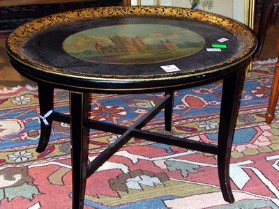 Lot 543 - Victorian Painted and Gilt Papier Mache Tray...