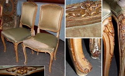 Lot 163 - Set of Four Louis XV Painted and Gilt...