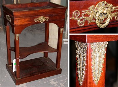 Lot 153 - Empire Style Gilt-Bronze Mounted Mahogany Tray...