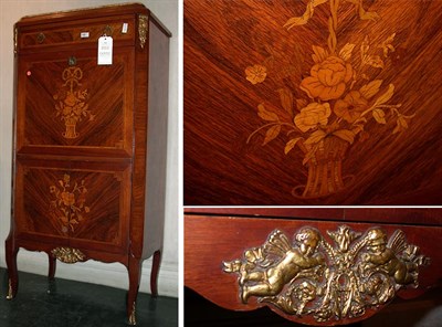 Lot 159 - Louis XV Style Gilt-Metal Mounted Marquetry...