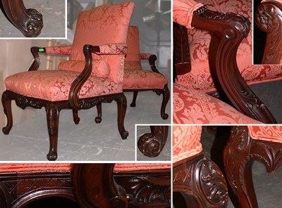 Lot 336 - Companion Pair of George III Style Mahogany...