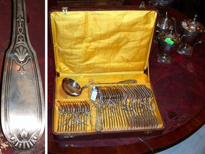 Lot 385 - Continental Silver Flatware Service Total...