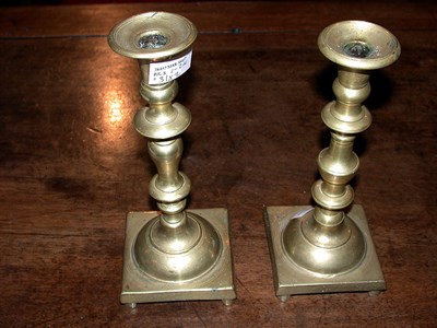 Lot 247 - Pair of Brass Candlesticks