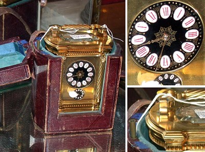 Lot 158 - French Gilt-Bronze Carriage Clock In a fitted...