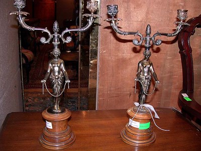 Lot 256 - Pair of Regency Style Gilt-Metal Figural Two-...