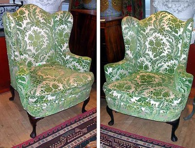 Lot 561 - Pair of Georgian Style Upholstered Mahogany...