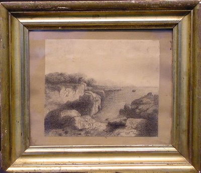Lot 1 - 19th Century School COASTAL LANDSCAPE Black...